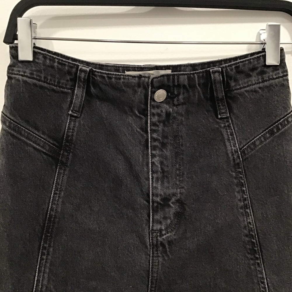 We The Free High Waisted Jeans Wide Leg Bell Bottom Womens Size 28 Faded Black - Picture 11 of 16